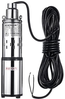 Tiefbrunnenpumpe, Förderleistung 1.2m³/h, Edelstahl Wasser Tauchpumpe Wasserpumpe bis 30m, Solar Brunnenpumpe, Tauchbrunnenpumpe 24V 200W für Wasserentnahme und Bewässerung