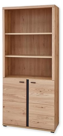 Aktenschrank in Altesche massiv, Old Artisan Oak Optik FSC-zertifiziert - Moderner Büroschrank mit 2 Türen - 90 x 203 x 38 cm (B/H/T)