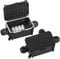 2 Pcs IP66 Waterproof Junction Box, 3-Way Outdoor Electrical Cable Wire Connectors, Black Extension Cable Connectors Junction Boxes with PG9 Glands for Ø4mm-8mm Ø6mm-10mm Cable Cord