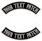 QIMAMADE 2 PCS Custom Patch Embroidered Rocker Patches Personalized Motorcycle Biker Large Badge Back Patch for Vest Jacket Jeans, Black Name Patch Iron on Sew on TOP & Bottom Size XL