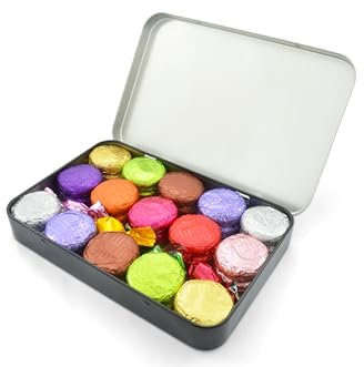 Luxury Vegan Dark Chocolate Fondant Creams - 30 Chocolate Creams, 10 Assorted Flavours in Reusable Gift Tin - Gluten Free and Dairy Free Chocolate