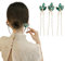 3 Pièces Épingles à Cheveux Vintage en Strass Vert en Forme de U - Accessoires de Mariage pour Mariée avec Diamants (Vert)