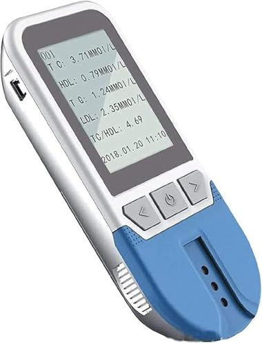 DPLBAZHC 5-in-1-Multifunktions-Lipid-Monitor-Messgerät-Set, CHDL-, LOL-, HDL- und Gesamtcholesterin-Tester mit 10 Teststreifen, Mehreren Sätzen von Speicherwerten, schnelle Ergebnisse. (Tester)