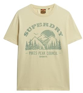 Superdry Herren Locker geschnittenes einfarbiges Lo-Fi Outdoor T-Shirt Lagunengelb Meliert XXXL