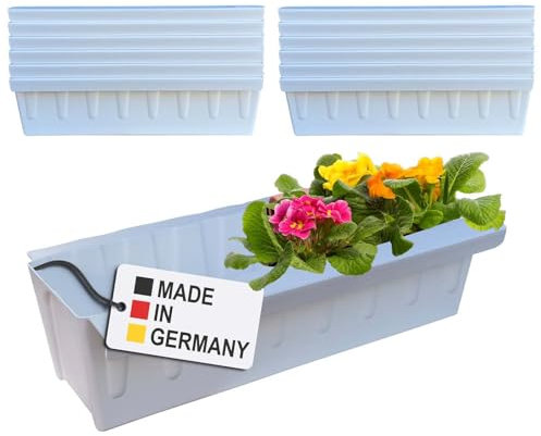 Hossi's Wholesale 12 Euro-Paletten Blumenkästen-Einsätze | mit Hängesystem zum Einhängen | 37,3cm Weiß | Pflanzkasten für Europalette Palette | Balkonkasten | Blumentopf | extrem stabil