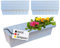 Hossi's Wholesale 12 Euro-Paletten Blumenkästen-Einsätze | mit Hängesystem zum Einhängen | 37,3cm Weiß | Pflanzkasten für Europalette Palette | Balkonkasten | Blumentopf | extrem stabil