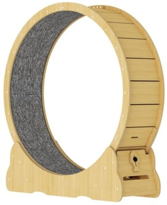 OZWYCY Katzenlaufrad Katzenlaufband, Leises Laufrad, Katze, Massivholz, Sportlaufrad, Haustier-Fitness, Katzenklettergerüst, Katzenrad Katzenlaufrad für den Lnnenbereich(L)