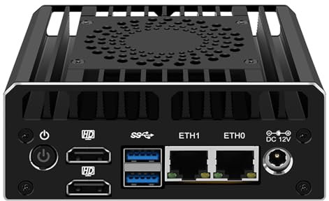 KINGDEL Firewall Mini PC with i3-N305 CPU 6MB Cache 16GB DDR5 RAM 256GB NVMe SSD Mini Router Computer Support Dual HD 4K@60Hz, 2xi226V 2.5GbE LAN 2xUSB3.2 W-11 Pro