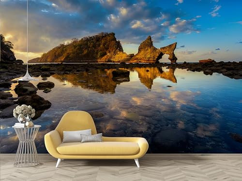 Papier Peint Lac, Papier Peint Panoramique 3D Paysage Autocollant, Grand Poster Mural Décoration pour Salon, Chambre, 400x280cm - C134