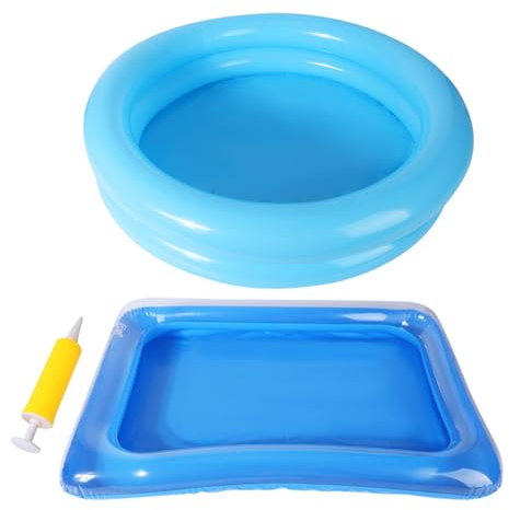 2 Inflatable Foot Bath Basin, Swimming Pool Foots Bath, Portable Foot Baths with Inflator, Foldable Pools Feet Wash Tray, Foots Soaking Baths Basin for Pool Entry Ladder