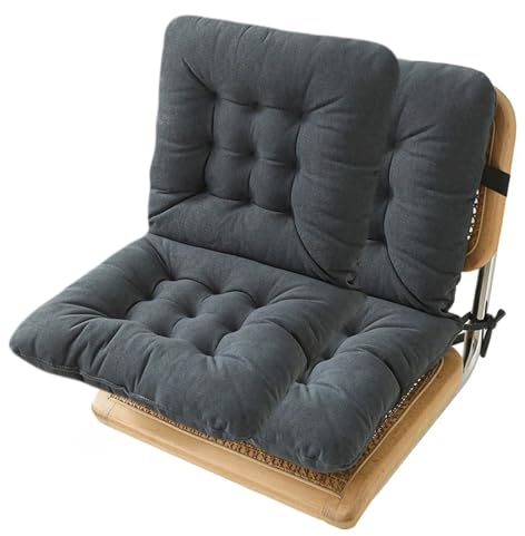 AOPEZIA 40X80cm Stuhlkissen mit Rückenteil Sitz, Niedriglehner Auflage Polsterauflage Gartenstuhl, Rückenkissen mit Bänder, Polsterauflage Auflage für Stühle Garten Sitzkisse