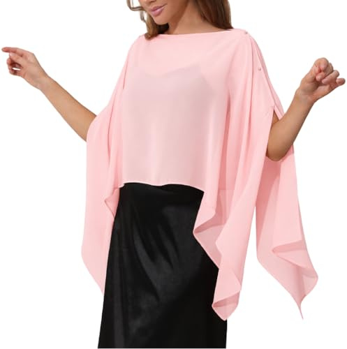 Générique Châle en Mousseline pour Femme Cape Élégante Haut Léger et Transparent Châles et Étoles Transparents pour Robes De Soirée Capes en Mousseline pour Femme Douces Couvertures De Mariage