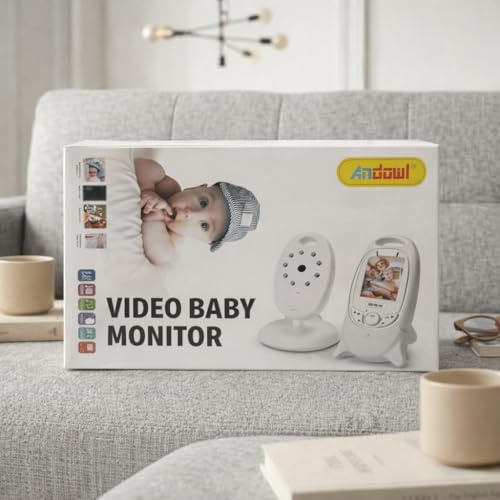 Fenix Home Baby Monitor Video Wireless 2.4GHz – Videocamera per Neonati con Visione Notturna, Audio Bidirezionale, Sensore Temperatura, Ninne Nanne – Portata 260m – Schermo LCD