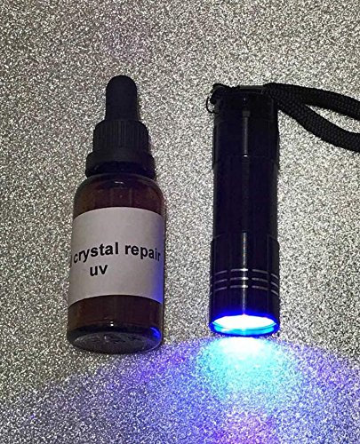 Sachetti 30ml Résine UV, Colle pour Réparation Montres, Cristaux, Verre, Métal + 12 LED Torche
