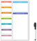 TMS Magnetic Weekly Planner and Dry Wipe Pen, Meal Planner and Shopping List, Fridge Whiteboard for Meal Prep, Notes and Reminders, Daily Plan - Dry Erase Memo Board, Kitchen or Office