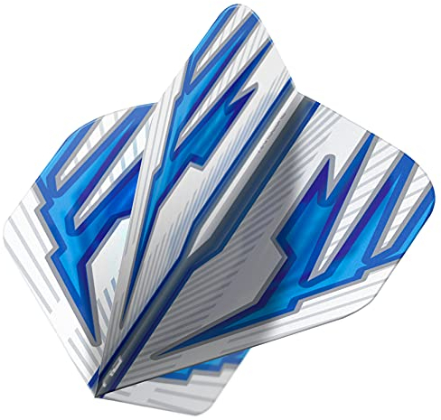 RED DRAGON Hardcore Radical Weiß und Blau Extra Dicke Standard Dart Flights - 4 Sätze pro Packung (12 Flights insgesamt)