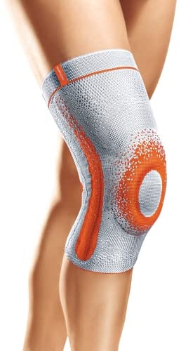 SPORLASTIC - GENU-HiT Supreme Kniebandage für rechts & links - Medizinische Kniestütze mit Patellaring & Seitenstabilisatoren für optimale Kniestabilität im Alltag - Platinum Größe 4