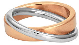 Heideman Ring Damen Duplex rosegold aus Edelstahl rosegold farbend matt Damenring für Frauen Rollring Spielring Dreierring 3er
