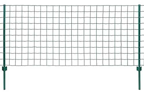 vidaXL Maschendrahtzaun Komplettset 20x1m Stahl Grün Gartenzaun Metallzaun