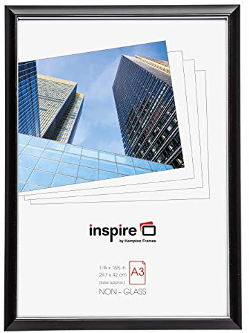 Hampton Frames EASYLOADER Poster Certificat Certificat Photo plexi Noir A3 (30x42cm) EAS3042BKP