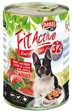 Panzi FitActive - Erwachsen - Rind & Lamm & Apfel - Naßfutter - 1.240 gr