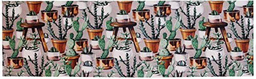 PERLARARA - Tappeto Cucina 80 cm, Passatoia Antiscivolo Lavabile 52x80 a Metraggio in PVC, Fantasia Cactus 101