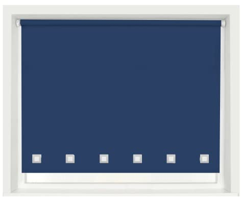 Funky Gadgets Roller Blinds Square Eyelet Light Filtering Roller Blind Daylight Trimmable Blinds Child Safe Easy Fit Metal Tube Home Office Window Blinds- Blue, W90 x L165cm
