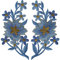 ELLU Pair of Flower Patches Iron Sew On Denim Jeans Flowers Embroidery Patch Badges