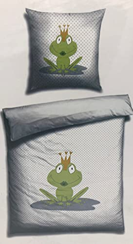 Bettwäsche Froschkönig Bezug 135x200cm Kissen 80x80cm 100%Baumwolle