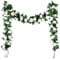 MeloMall 2 x 2,2 m Künstliche Rosen Girlande, Blumen Girlanden Ranke Seidenblume Hängende Fake Rose Reben mit Grünen Blättern，Geignet Familie, Garten, Blumengirlande Hochzeit Dekoration(Weiß)
