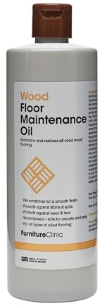 Wood Floor Maintenance Oil - Maintains and Restores All Types of Oiled Wooden Flooring - Protects Against Stains - Reduces Wear & Tear - Natural Satin Finish - 500ml