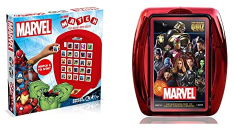 Top Trumps Marvel Avengers Match Board Game with Cinematic Universe Quiz Game