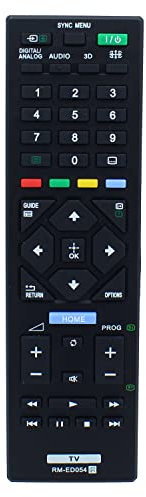 RM-ED054 Télécommande de rechange pour téléviseur Sony KDL32HX750 KDL40HX759 KDL46HX853 KDL32HX751 KDL40HX75G KDL46HX855 KDL32HX753 KDL40HX850 KDL46R450A KDLDL46R450A 32HX75. 5 KDL40HX853 KDL46R470A