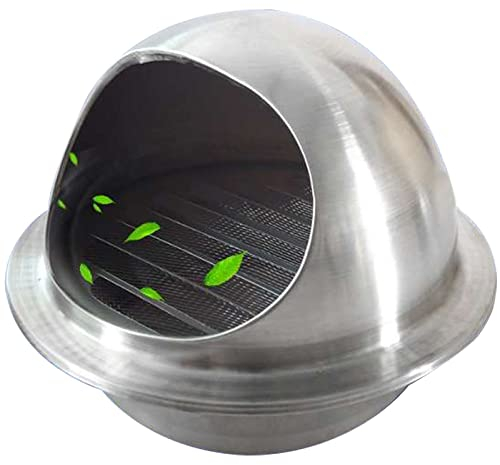 whalebee Lüftungsgitter Rund Abdeckung, Lüftung Wetterschutzgitter Edelstahl Zulufthaube Praktisch, Küche Dunstabzugshaube Abdeckung Außen Ø 110/125/150/160mm Gürtel/Netz, Für Ablufthaube
