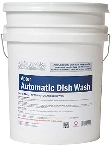 Apter Industries Automatic Dishwasher Detergent | Commercial Grade Liquid Formula for Automatic Dishwashing Machines | Cuts Grease & Dried-On Food | Works in All Temperatures | 5 Gallon