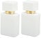 Sonew 2Pcs 30ml Empty Glass Perfume Bottle, White Glass Refillable Perfume Bottle Portable Nozzle Glass Perfume Bottle
