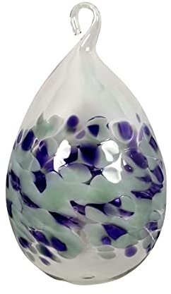 Lauschaer Glas Ostereier aus Glas mit Granulat Verschiedene Größen und Sets mundgeblasen handgeformt (1, opalgrau mit hyazint)