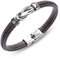 AURSTORE Bracelet hommes tressé (8mm) Bracelet en cuir Bracelet noeud Bracelet Homme Femme Longueur réglable (Marron)