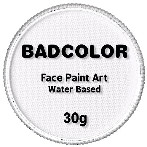 Halloween Peinture Visage Blanc Activé par l'eau, Peinture Corporelle Lavable à l'eau pour Théâtre, Fêtes, Evénements Scolaires, Carnavals, Clowns, Squelettes, Zombies