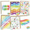 BIROYAL 12 Sets Dankeskarten inkl. extra Umschläge & Sticker zu jedem Anlass, Blanko Danke Karten, Elegante Faltkarten mit Aquarell Regenbogen-Motive, hochwertige Grußkarten für Familie & Freunde