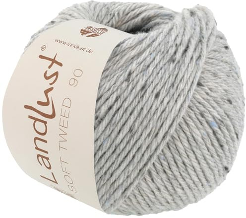 LANA GROSSA Landlust Soft Tweed 90 | Klassisch verzwirntes Tweedgarn aus Schurwolle mit mehrfarbigen Noppen | Handstrickgarn aus 100% Merinowolle | 50g Wolle zum Stricken & Häkeln | 90m Garn FB17