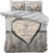 Sleeptime Bettwäsche 3teilig 200cm x 200cm 3teilig braun - Love - weich & bügelfrei Bettbezüge mit Knopfverschluss - Bettwäsche Set mit 2 Kissenbezüge 80cm x 80cm