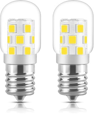 SerBion LED Microwave Light Bulb Under Hood 40W Equivalent-125V E17 Base for Whirlpool Microwave Light Bulb - 3W 400LM Dimmable Range Hood T7 Appliance Oven Light Bulbs, 2 Packs (2700K Warm White)