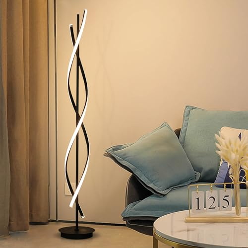 LDIEUWUET LED Stehleuchte,StehLampe Dimmbar,155cm Stehleuchte Led Stehlampe Wohnzimmer Modern Spirale Design, 30 Watt, 3 Farbtemperaturen, Eck Standlampe für Schlafzimmer Wohnzimmer