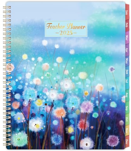 Lehrerplaner Wochenkalender - Blaues Blumenmuster