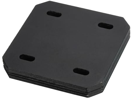QUARKZMAN Placa de Reparación Plana de 120X120mm, 4mm de Grosor, Soporte Recto de Unión para Reparación de Madera, Unión, Negro, 4 Unidades
