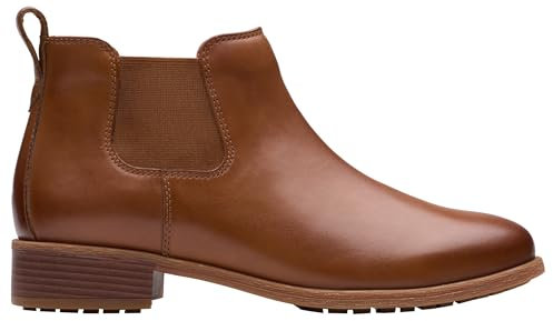 Clarks Havisham Top, Stivali Chelsea Donna, Pelle Marrone Chiaro, 38 EU