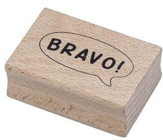 Artoz Stempel – Holzstempel – „Bravo!“ – 50 x 35 mm – Motivstempel zum Kartenbasteln für Einladungen, Geburtstag, Grüße