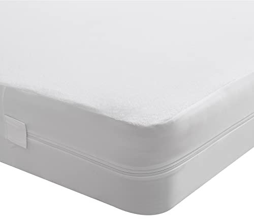 Beedsooth Housse de Matelas élastique avec Fermeture,Protège-Matelas Imperméable et Respirante, Doux Alèse - 90x200cm, Hauteur 25cm, Blanc