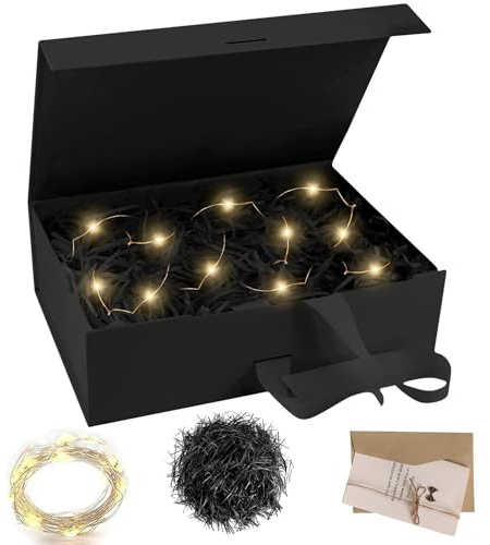 Geschenkbox mit Deckel,21x17x7cm Großer Magnetische Geschenkbox Schleife | Großer Geschenkbox mit Schleife,Umschlagkarte,Faltbare Magnetische Geschenkschachtel,Geschenkkarton ,Hochzeit,Geburtstag